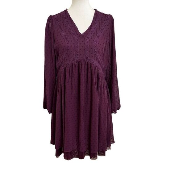 Matilda Jane Festive Fancy Swiss Dot Dress in Purple Size Small NEW - Picture 1 of 5